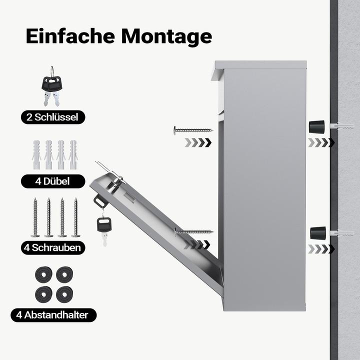 Actual product image Wiltec Design Mailbox V12 Letterbox Postbox Pillar Letter Mail Post Box