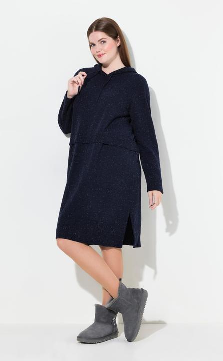 Produktbild Ulla Popken Strickkleid, Noppen, Kapuze, Langarm (54)