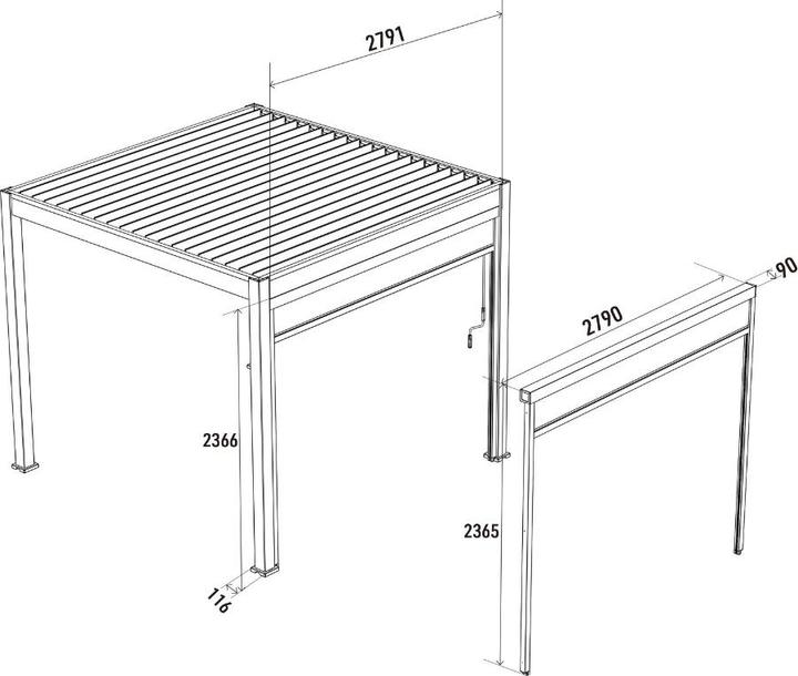 Produktbild Weide Sonnenrollo für Ventaris/ Pergola (280 cm, 20 cm)