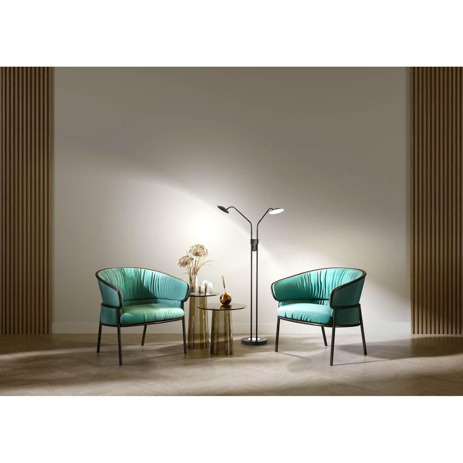 Thumbnail - Fischer & Honsel, Stehlampe, Honsel Tallri LED Stehleuchte 2-fach 15W Tunable white steuerbar dimmbar Glas teilsatinier