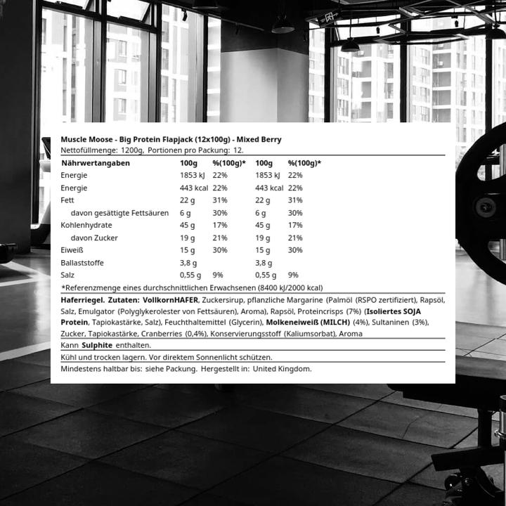 Produktbild Muscle Moose Big Protein Flapjack (12 Stk., 1493 g)