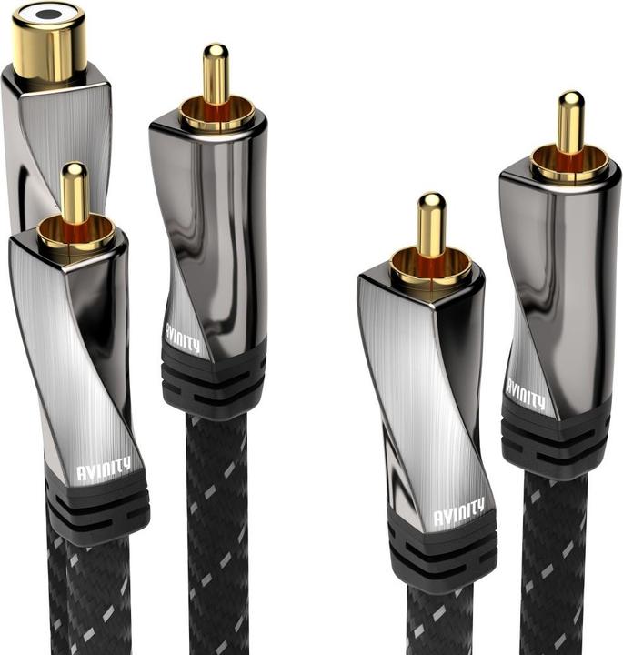 Immagine prodotto Avinity Cavo per subwoofer + adattatore Cinch-Kup. - 2 Cinch-St., tessuto, placcato oro, 6 m (6 m, Cinch)