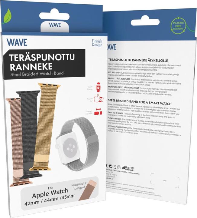 Actual product image Wave terăspunottu ranneke, Apple Watch / /, ruusukulta (Stainless steel)