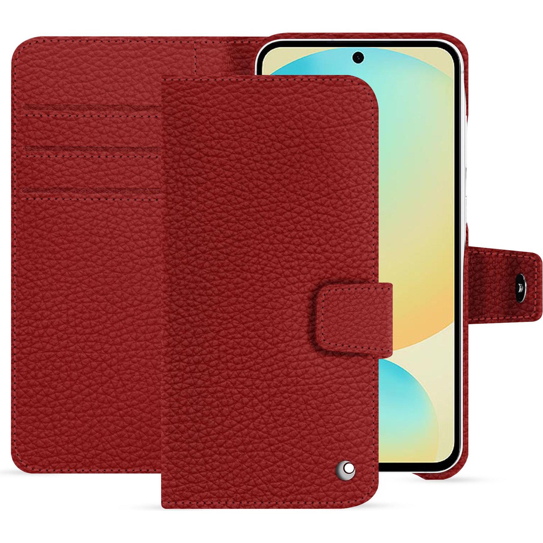 Noreve Lederschutzhülle FE (Samsung Galaxy S24 FE), Smartphone Hülle, Rot