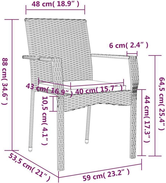 Produktbild vidaXL Garten Essgruppe (190 x 90 x 75 cm)