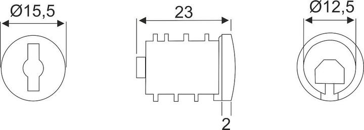 Produktbild BMB Möbelschloss-Zylinderkern, Zylinder Ø 12,5mm, A001 - 200 (Profildoppelzylinder)