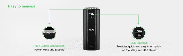 Productafbeelding APC Back-UPS PRO 1500 GR SchuKo - UPS (865 Watt) (1500 VA, 865 W, Lijninteractief UPS)