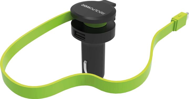 Produktbild RealPower Car Charger M integrated MicroUSB Cable+ 1x USB