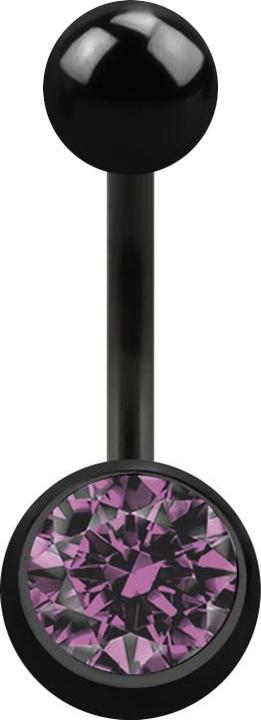 Immagine prodotto Star Piercing Banana nera con sfera e cristallo viola chiaro (Acciaio chirurgico 316L, senza ottone)