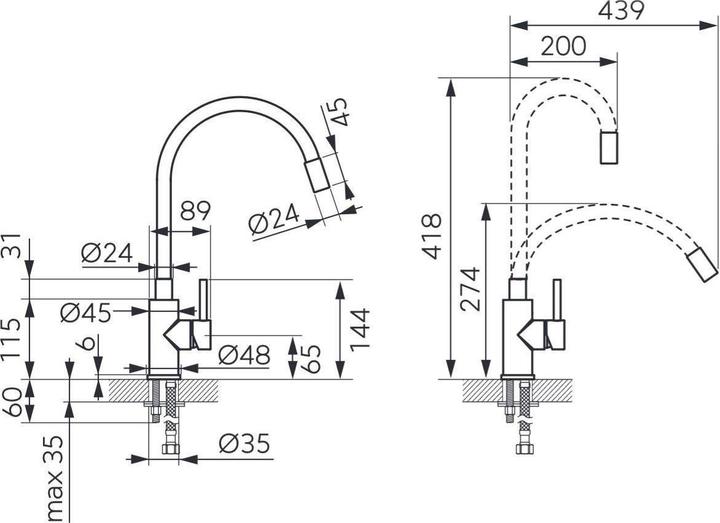 Produktbild FERRON Mixer For Kitchen Bzr4bss Black