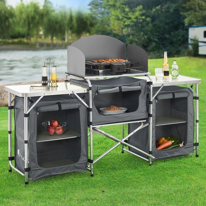 Actual product image Juskys Camping kitchen Folding kitchen box Garda