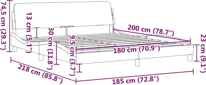 Actual product image vidaXL Bettgestell (180 x 200 cm)