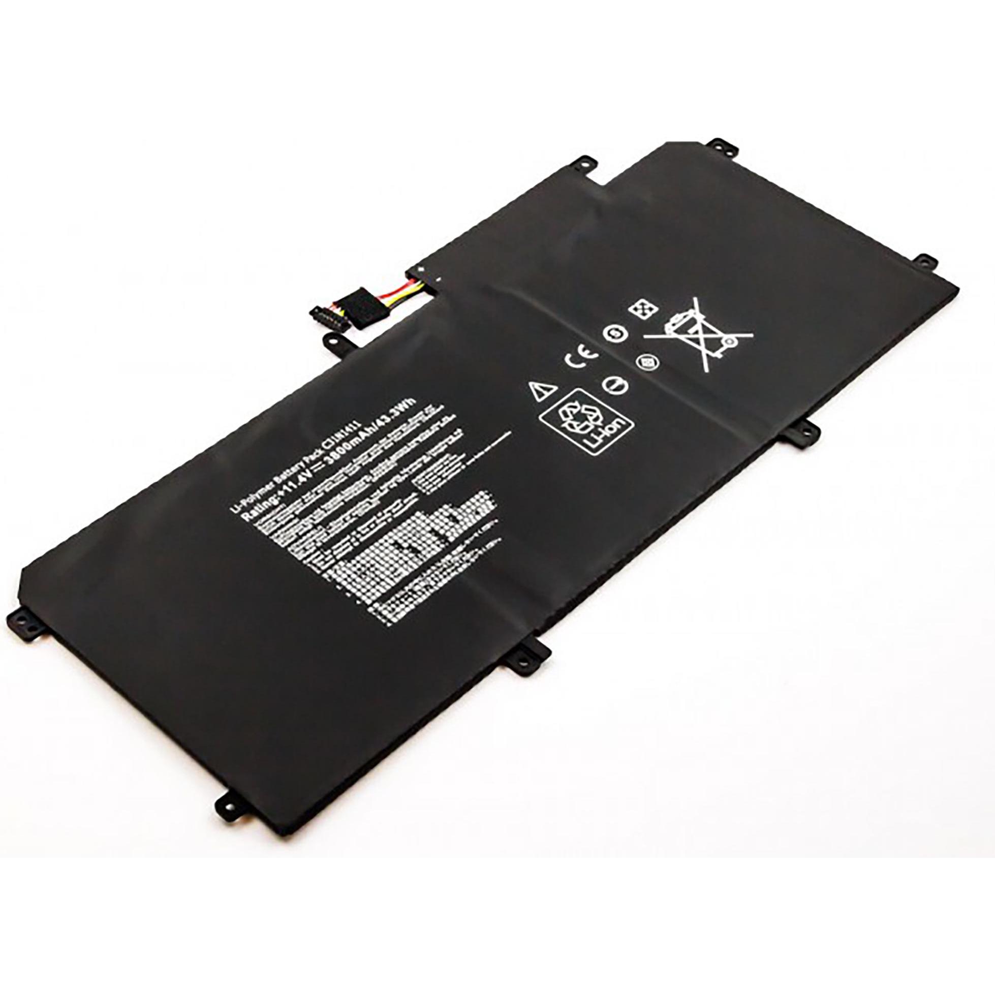 AGI Akku kompatibel mit Asus ZenBook UX305FA-FC008H - Akku - 3.800 mAh (1 Zellen, 3800 mAh), Notebook Akku, Schwarz