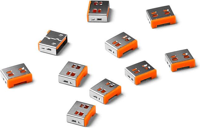 Actual product image Smart Keeper Basic USB-A Port Blocker orange 10 pcs.