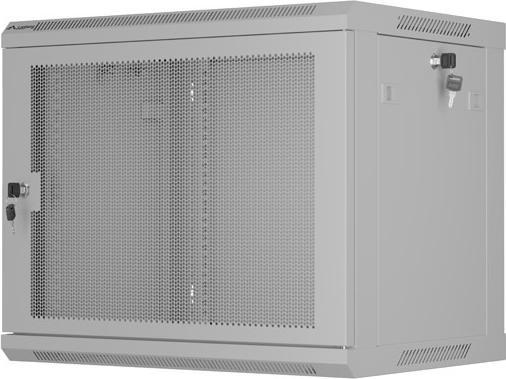 Produktbild Lanberg 19" 9HE 600X450 grauer Wandmontage-Rack-Schrank perforierte Türen (flach verpackt) (9 HE, 19 Zoll Rack)