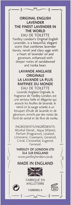 Actual product image Yardley Original English Lavender Eau de Toilette Fragrance For Her 125ml - Amazon Exclusive (Eau de toilette, 125 ml)