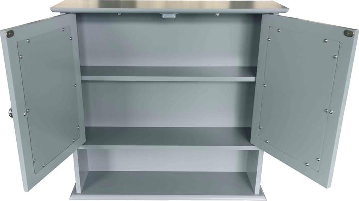 Produktbild HTI-Living Badezimmerschrank mit Spiegel Türen Wandspiegel Schrank 54 x 52 x 14 cm Grau