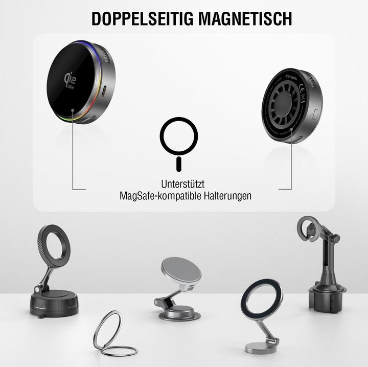 Actual product image 4smarts Qi2 25W / MagSafe Ladegerät-Set mit Kühlung RGB (25 W)