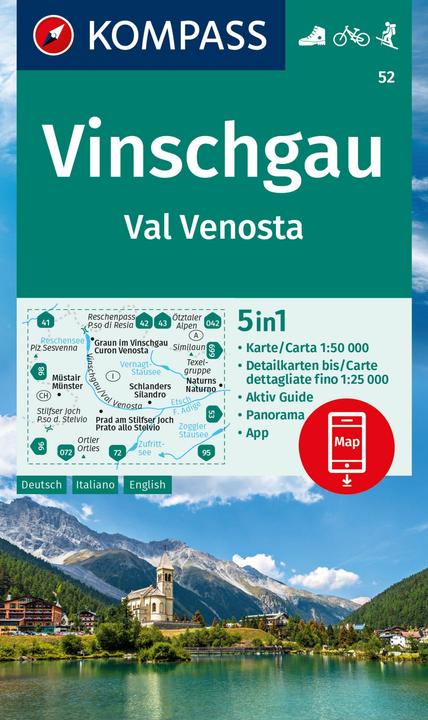 Actual product image Hiking map 52 Vinschgau / Val Venosta 1:50,000