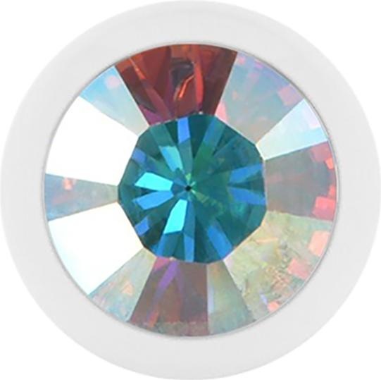 Image du produit Star Piercing Micro Boule Pure White avec Swarovski multicolore (sans laiton, Acier chirurgical 316L)