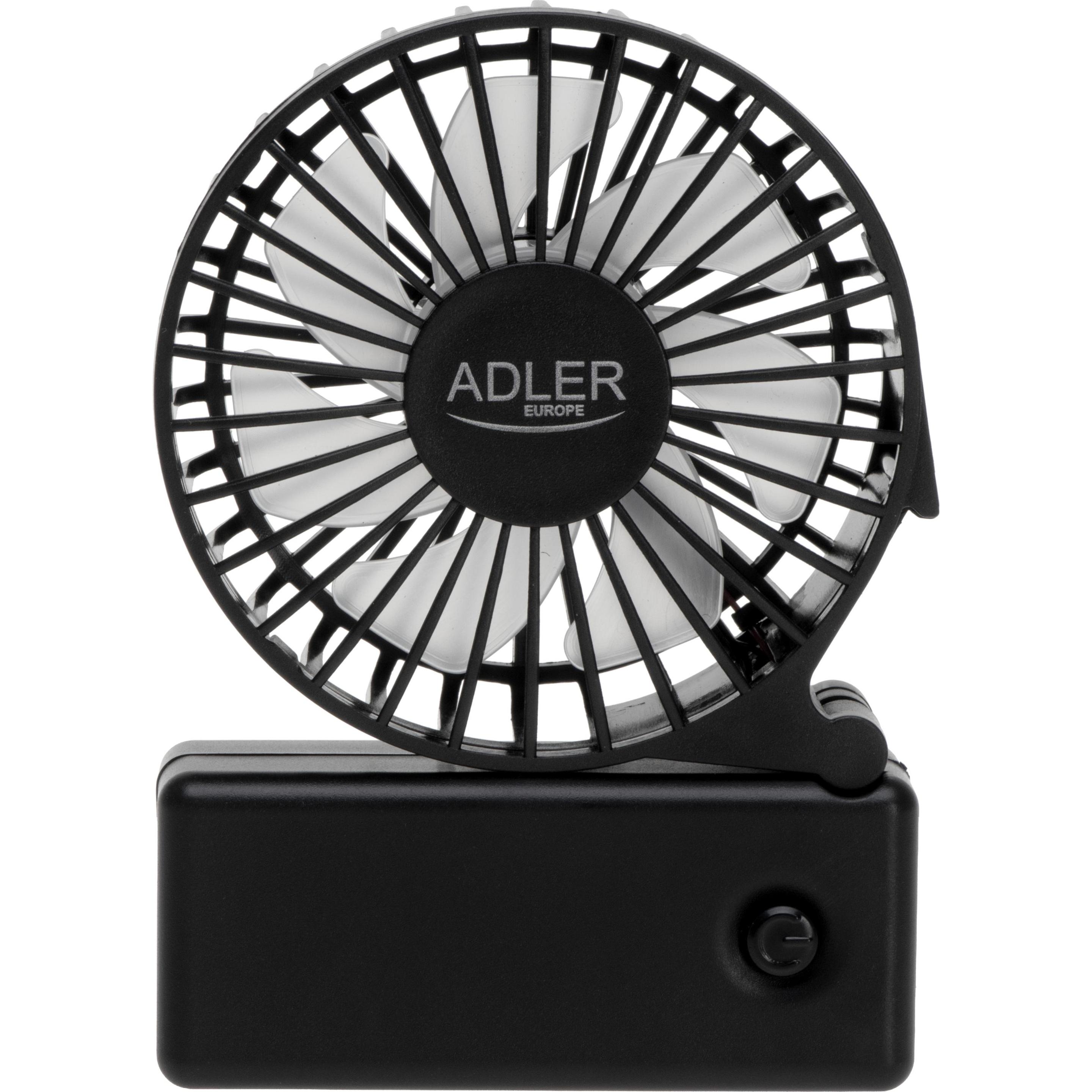 Adler Fan Foldable mini fan AD 7336 Desk fan Black Diameter 6.5 cm Number of speeds 1, Ventilatore, Nero