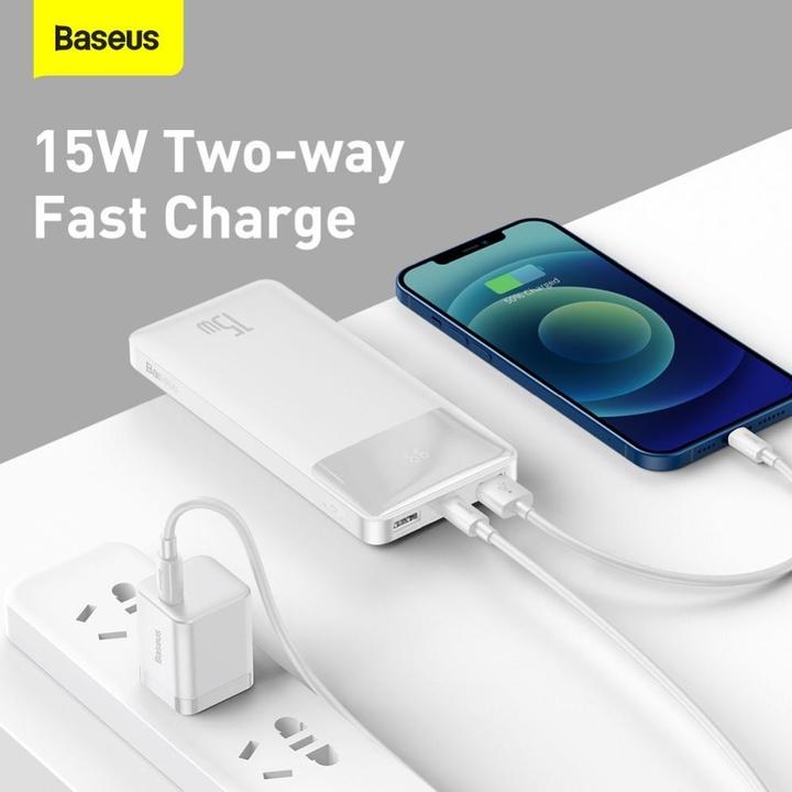 Actual product image Baseus Powerbank Bipow 10000mAh, 15W (white) (10000 mAh, 15 W, 37 Wh)