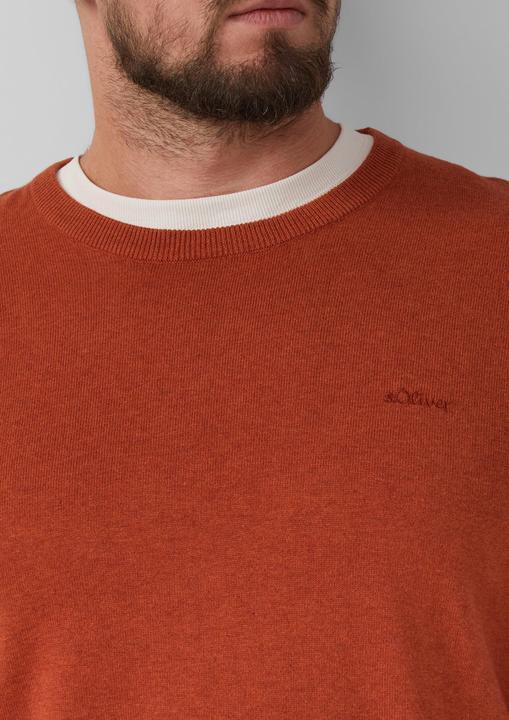 Image du produit s.Oliver Strickpullover Baumwollpullover mit Logo-Stickerei (XXL)