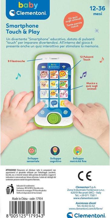 Actual product image Clementoni Touch & Play Smartphone NEW (Italian, 1 - 3 years)