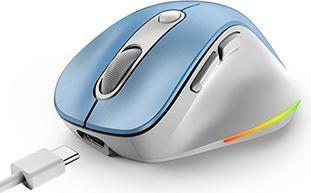 Actual product image Genius Ergo 9000S Pro/Ergonomická/Optická/Pro praváky/2 400 DPI/Bezdrátová USB + Bluetooth/Světle mo (Wireless)