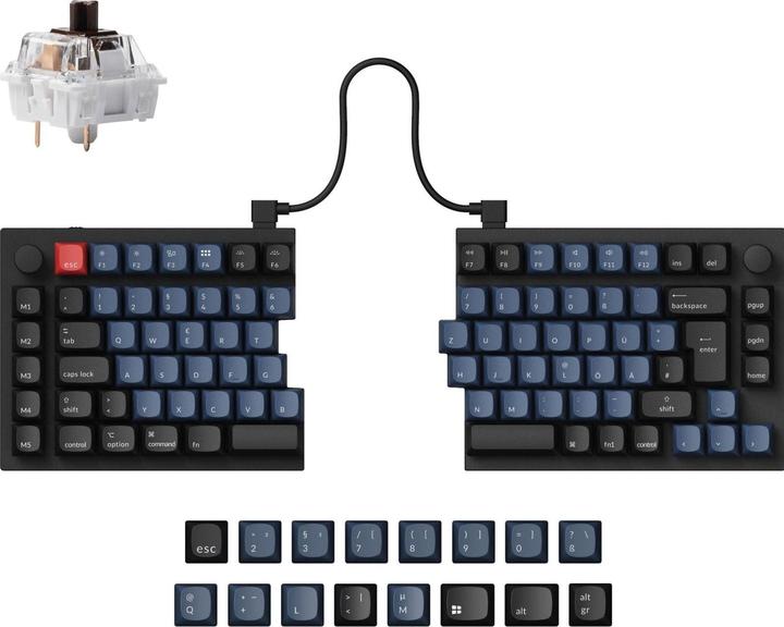 Image du produit Keychron Q11 (noir/bleu, disposition DE, K Pro Brown, échangeable à chaud, cadre aluminium, RGB) (DE, Filaire)