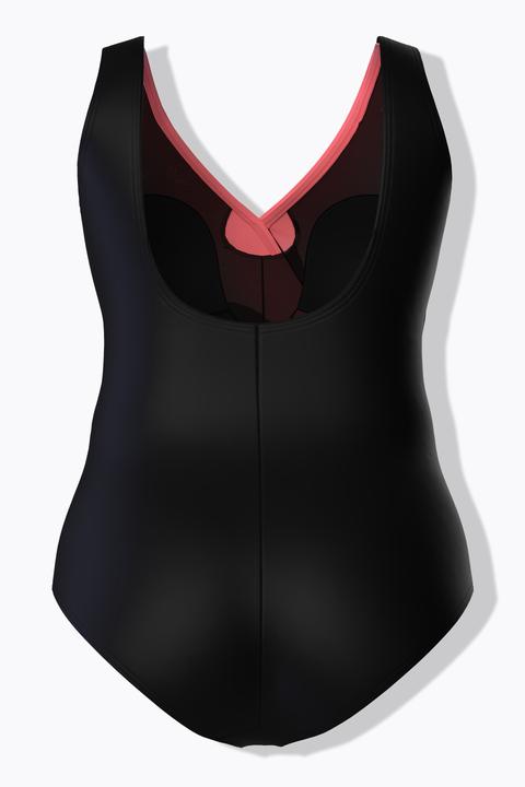 Actual product image Ulla Popken Gradient Wrap Look One Piece Swimsuit (48)