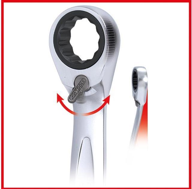 Produktbild KS Tools GEARplus® RINGSTOP-Ratschenringmaulschl.-Satz abgew., Flank Traction, 5 Teile (19 mm)