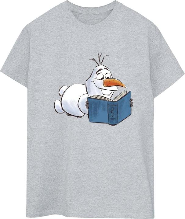Actual product image Disney Womens/Ladies Frozen Olaf Reading Cotton Boyfriend T-Shirt (M)