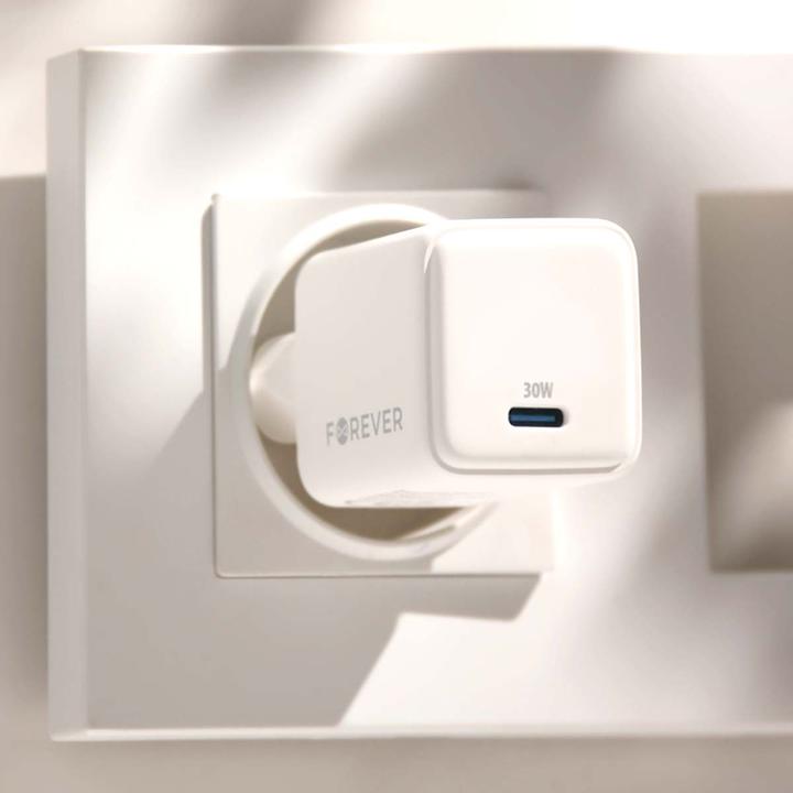 Actual product image Forever TC-08-30C GaN PD QC charger 1x USB-C 30W white (30 W, 1 portion)