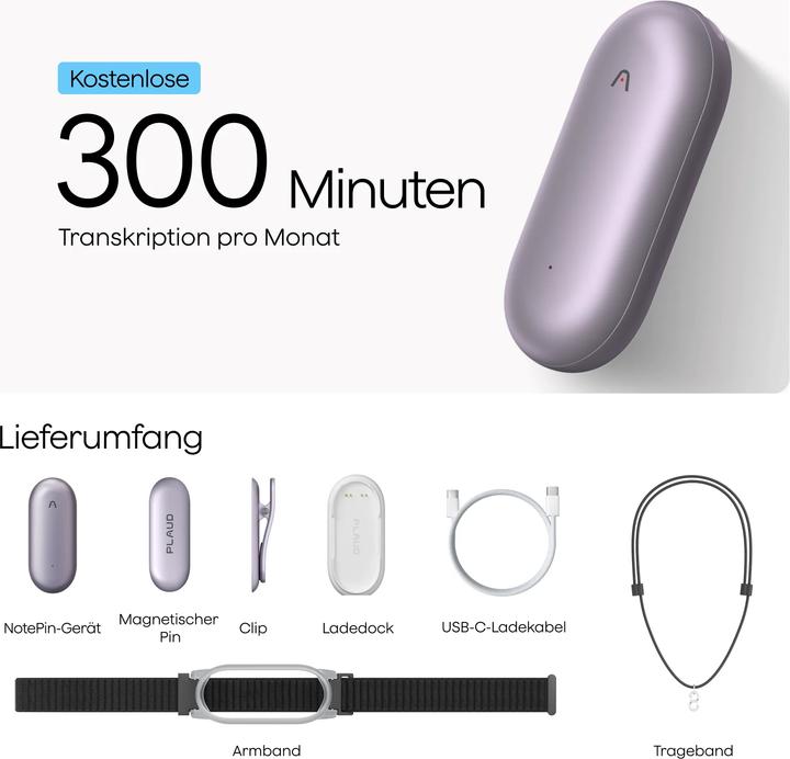 Actual product image Plaud NotePin including accessories (64 GB)