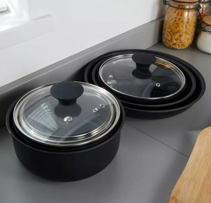 Actual product image Salter BW12055IS Clip & Cook 14-Piece Kitchen Set (Pan set + pot set, Aluminium)