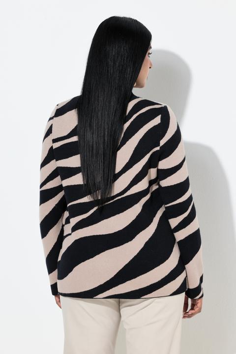 Produktbild Ulla Popken Pullover, Wellen, Stehkragen Langarm (54, 56)