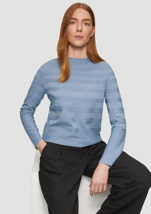 Produktbild s.Oliver Strickpullover Gestreifter Feinstrickpullover aus Viskosemix (42)