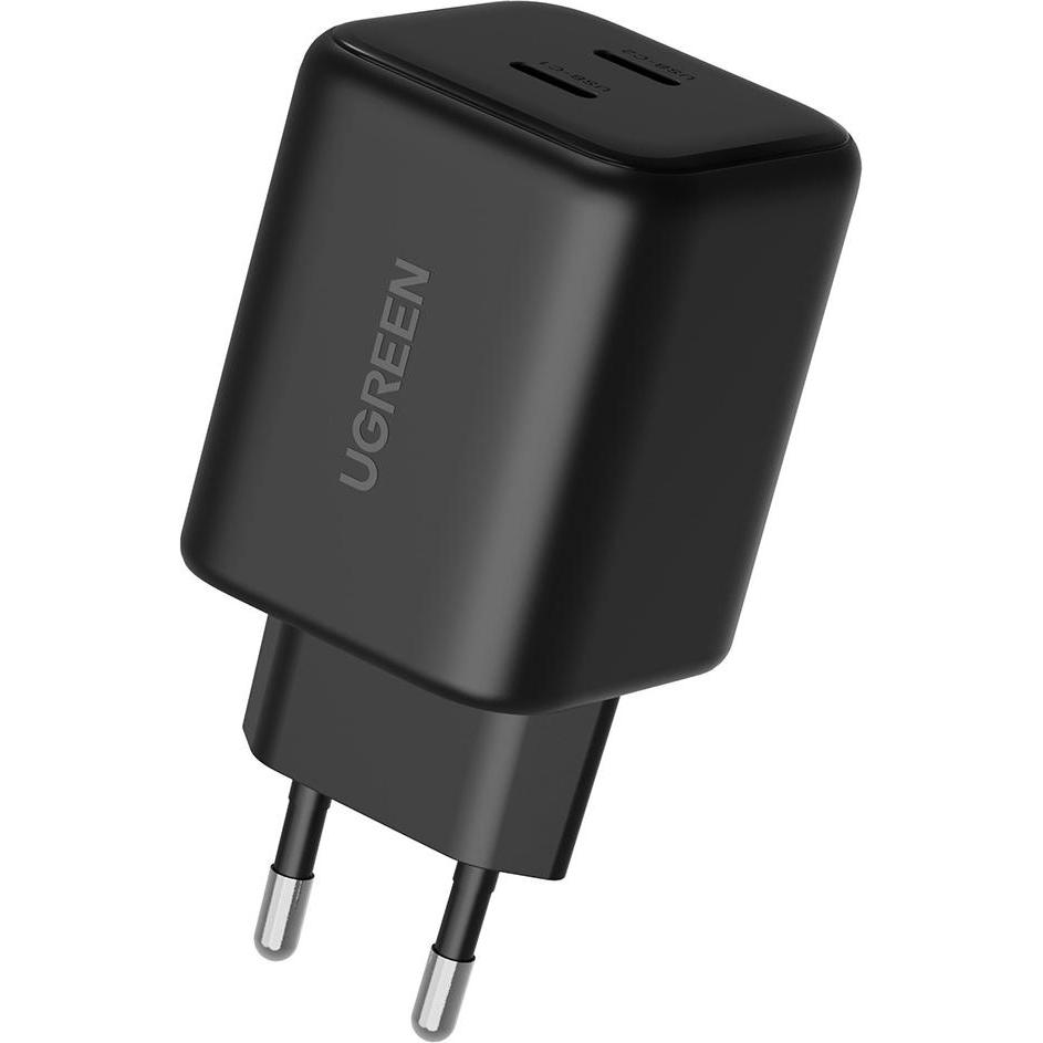 Ugreen - Wall Charger X526 (65058) - 2x USB-C, GaN, Fast Charger, 45W - Black (45 W), Caricatore USB, Nero