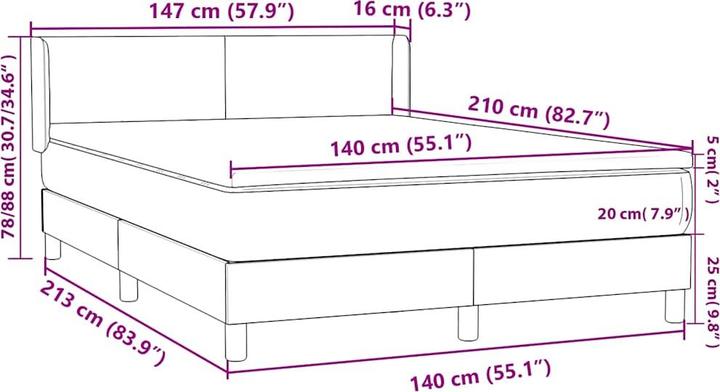 Actual product image vidaXL Boxspringbett (140 x 210 cm)