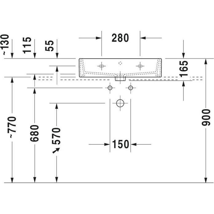 Thumbnail - Duravit, Waschbecken, Waschtisch VERO AIR o ÜL m HLB geschli 600x470mm o HL weiss (470 mm, 600 mm)