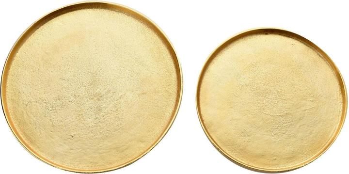 Actual product image Hestia Gold Metal Set of 2 Round Display Trays 26 & 30cm