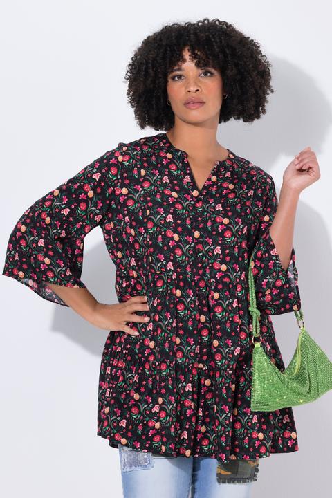Image du produit Angel of Style Tunique coupe évasée, volants et motif à fleurs (60)