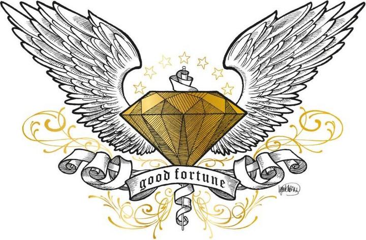 Produktbild LA Ink Diamant mit Flügeln (60 x 41 cm)