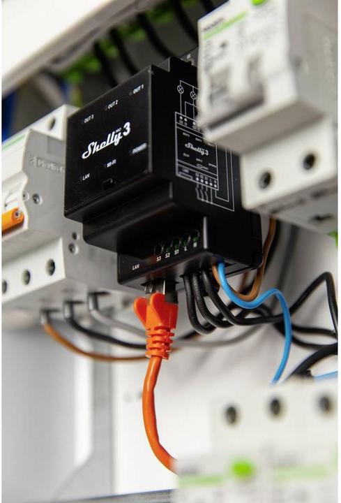 Actual product image Shelly Pro 3 (Switch actuator)