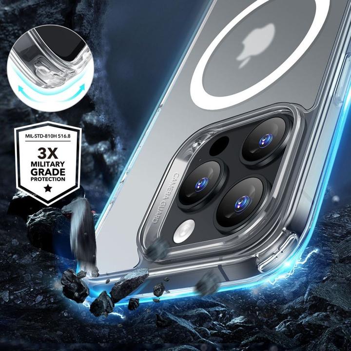 Immagine prodotto ESR Custodia ibrida classica Halolock MagSafe + vetro temperato per iPhone 16 Pro Max - semi-trasparente (Apple iPhone 16 Pro Max)