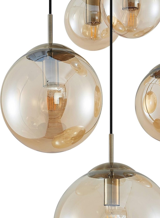 Produktbild Lindby Teeja 5 Cluster Pendelleuchte Amber (E27)