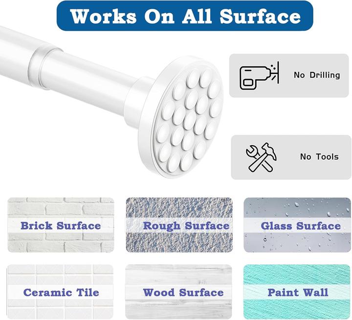 Actual product image Aiitomg Teleskop-Duschstange ohne Bohren, 85-270 cm