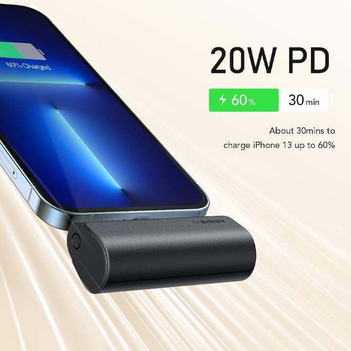 Productafbeelding Veger Plugon Powerbank Lightning - 5'000mAh (5000 mAh, 20 W, 18.50 Wh)