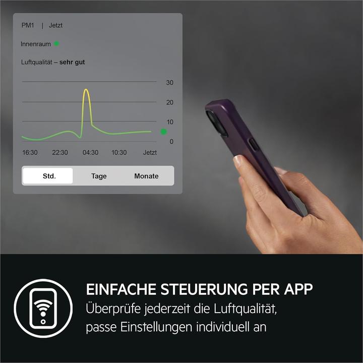 Actual product image AEG APU72771DG Pure Multi 7000 air purifier / for up to 70 m²/168 m³ / Colour: Dark Grey, 950011594 (70 m²)